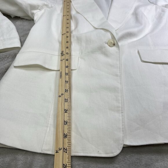 Talbots 100% Linen Blazer‎ Women's Size 12 NWOT 1-Button Classic Relaxed - Picture 11 of 13